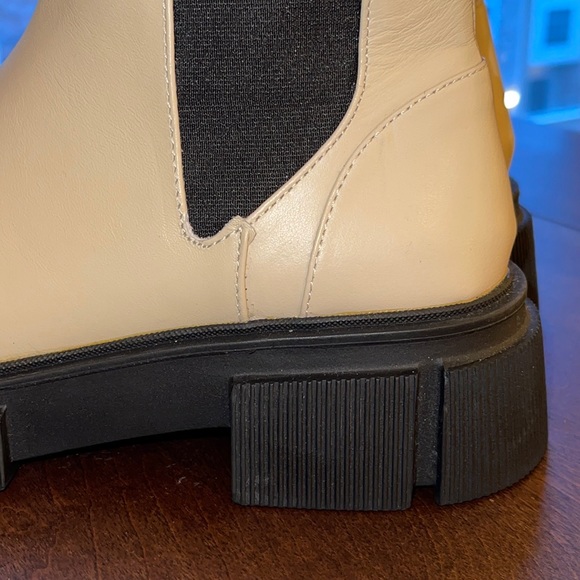 NWT Zara Off White Chelsea Leather Boot Sz 6.5/7 - Picture 10 of 16